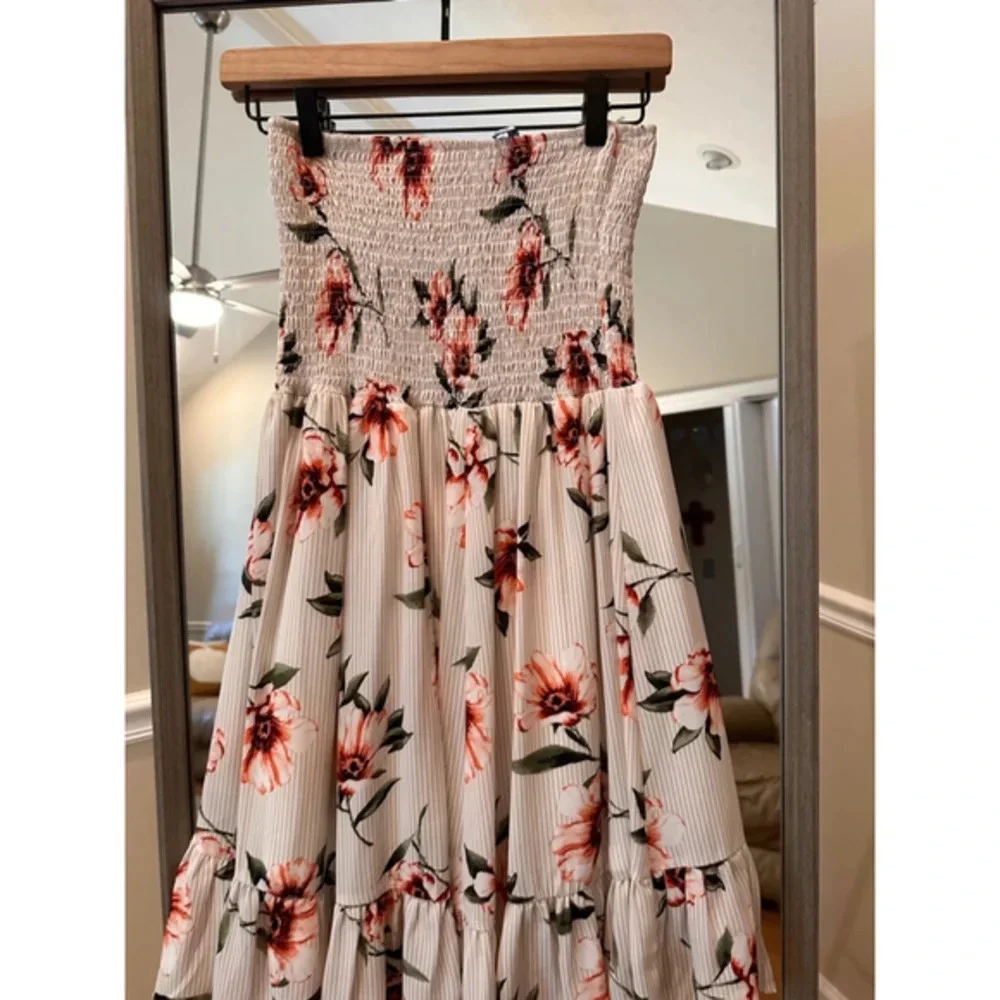 Women's She +‎ Sky Floral Dress Small White Red - Picture 2 of 4